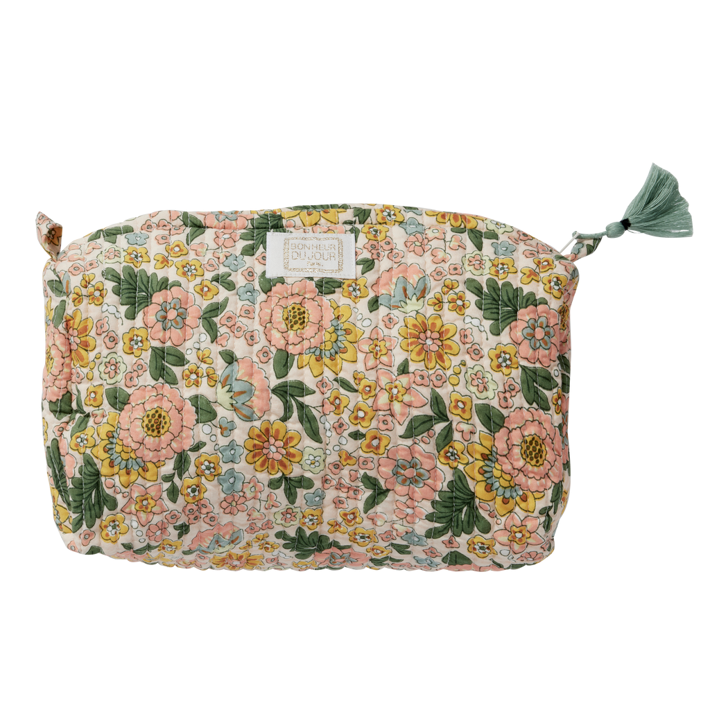 TASSEL PRINTED COSMETIC BAG Amaia Rose Corail